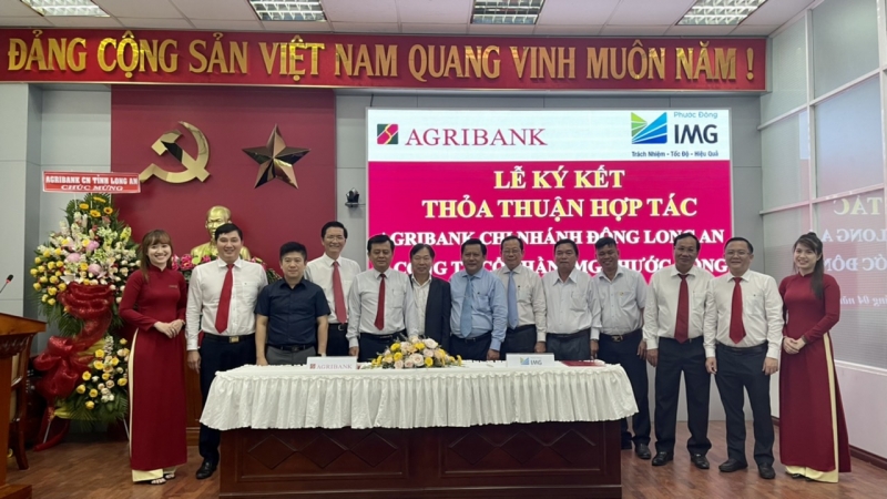 Công ty Cổ phần IMG Phước Đông và Ngân hàng Agribank chi nhánh Đông Long An ký kết hợp tác thỏa thuận toàn diện
