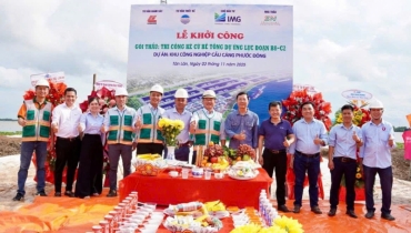 LỄ KHỞI CÔNG GÓI THẦU THI CÔNG KÈ CỪ BÊ TÔNG DỰ ỨNG LỰC ĐOẠN B8–C2 – BƯỚC NGOẶC PHÁT TRIỂN HẠ TẦNG KCN CẦU CẢNG PHƯỚC ĐÔNG