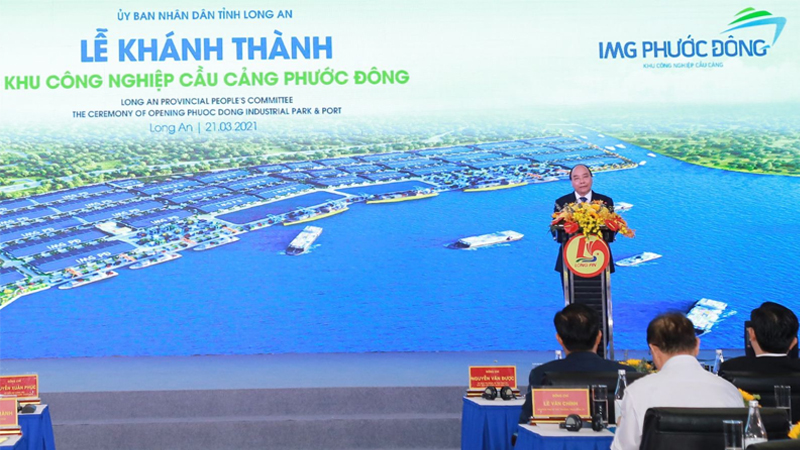 Thủ tướng Nguyễn Xuân Phúc tham dự lễ khánh thành kcn IMG Phước Đông Long An