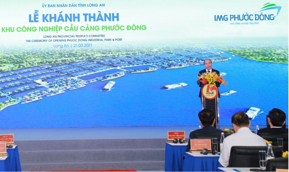 Lễ khánh thành khu công nghiệp Cầu Cảng Phước Đông với sự xuất hiện của Chủ tịch nước Nguyễn Xuân Phúc